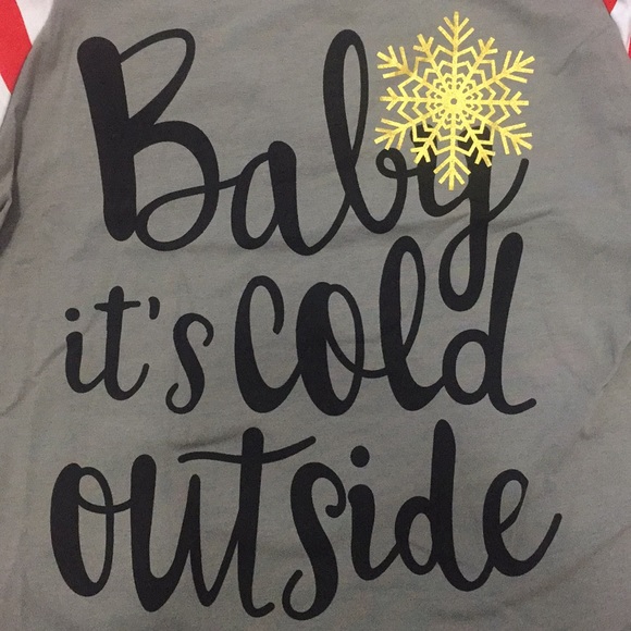 NEW! Baby it’s Cold outside long sleeved Sz S & M - Picture 2 of 2